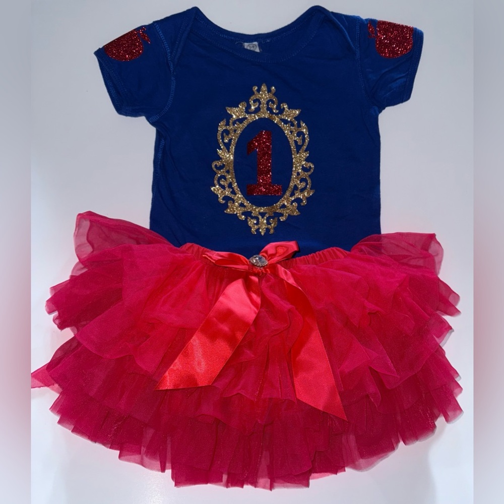 Rabbit Skins 1st Birthday Girl Royal Blue And Red Tutu Bodysuit 18 M Snow White